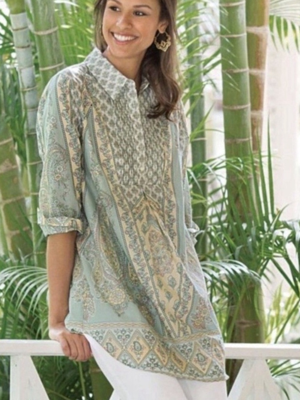 •Soft Surroundings• Tabitha tunic paisley boho cotton